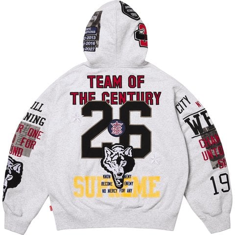Warriors Appliqué Zip Up Hooded Sweatshirt - Supreme