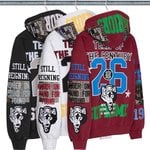Warriors Appliqué Zip Up Hooded Sweatshirt