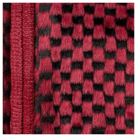 Checkerboard Faux Fur Zip Up Hooded Sweater - Supreme