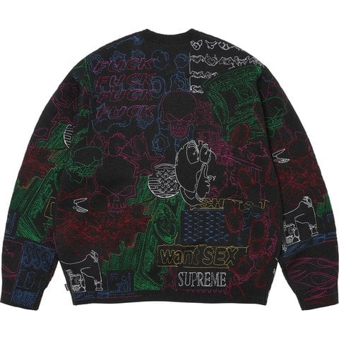トップス XL Supreme Collage Embroidered Sweater Collage Embroidered Sweater - spring/summer 2026 - Supreme