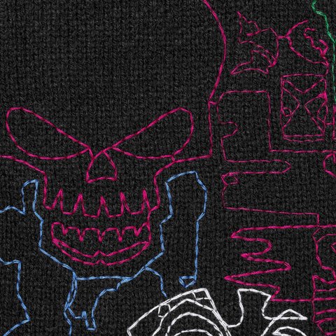 Supreme Collage Embroidered Sweater - Black