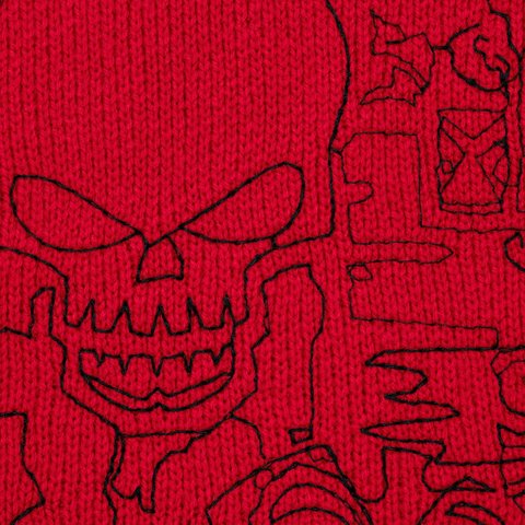 Supreme Collage Embroidered Sweater - Red