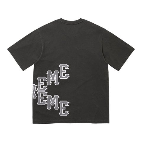 Supreme Cracked Spellout S/S Top - Washed Black