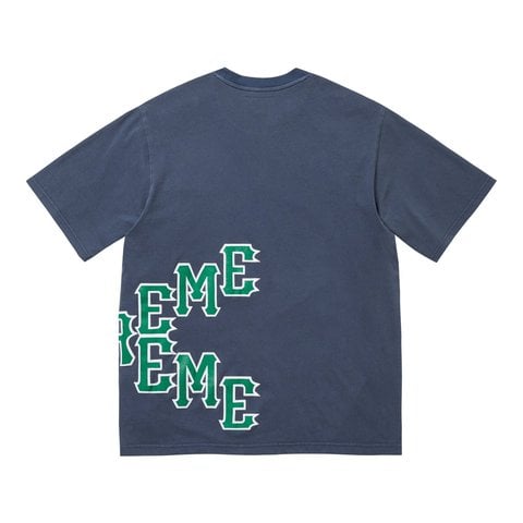 Supreme Cracked Spellout S/S Top - Washed Navy