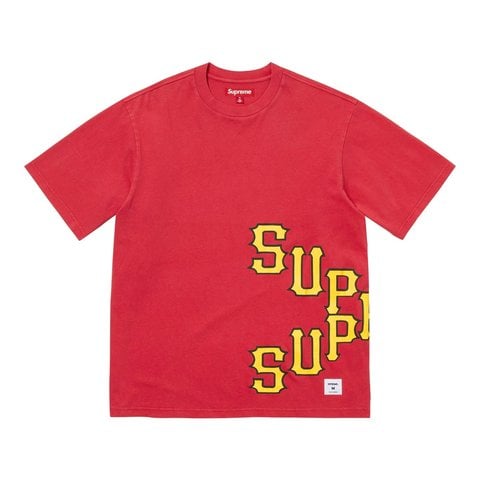 Supreme Cracked Spellout S/S Top - Washed Red