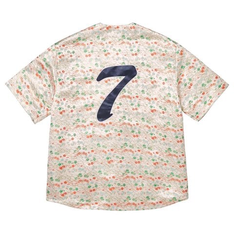 Supreme Floral Jacquard Baseball Jersey - White
