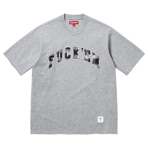 Supreme Fuck Em Plaid S/S Top - Heather Grey