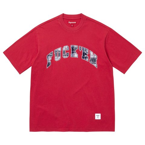 Supreme Fuck Em Plaid S/S Top - Red