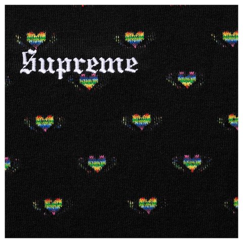 Supreme Hearts Intarsia Ringer Tee - Black