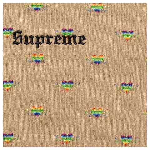 Supreme Hearts Intarsia Ringer Tee - Tan