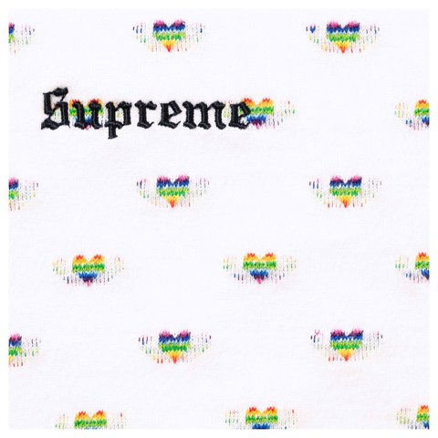 Supreme Hearts Intarsia Ringer Tee - White