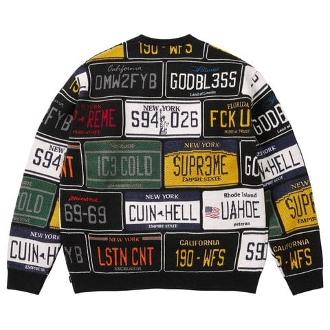 Supreme License Plate Sweater - Black