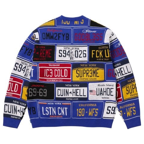 Supreme License Plate Sweater - Royal