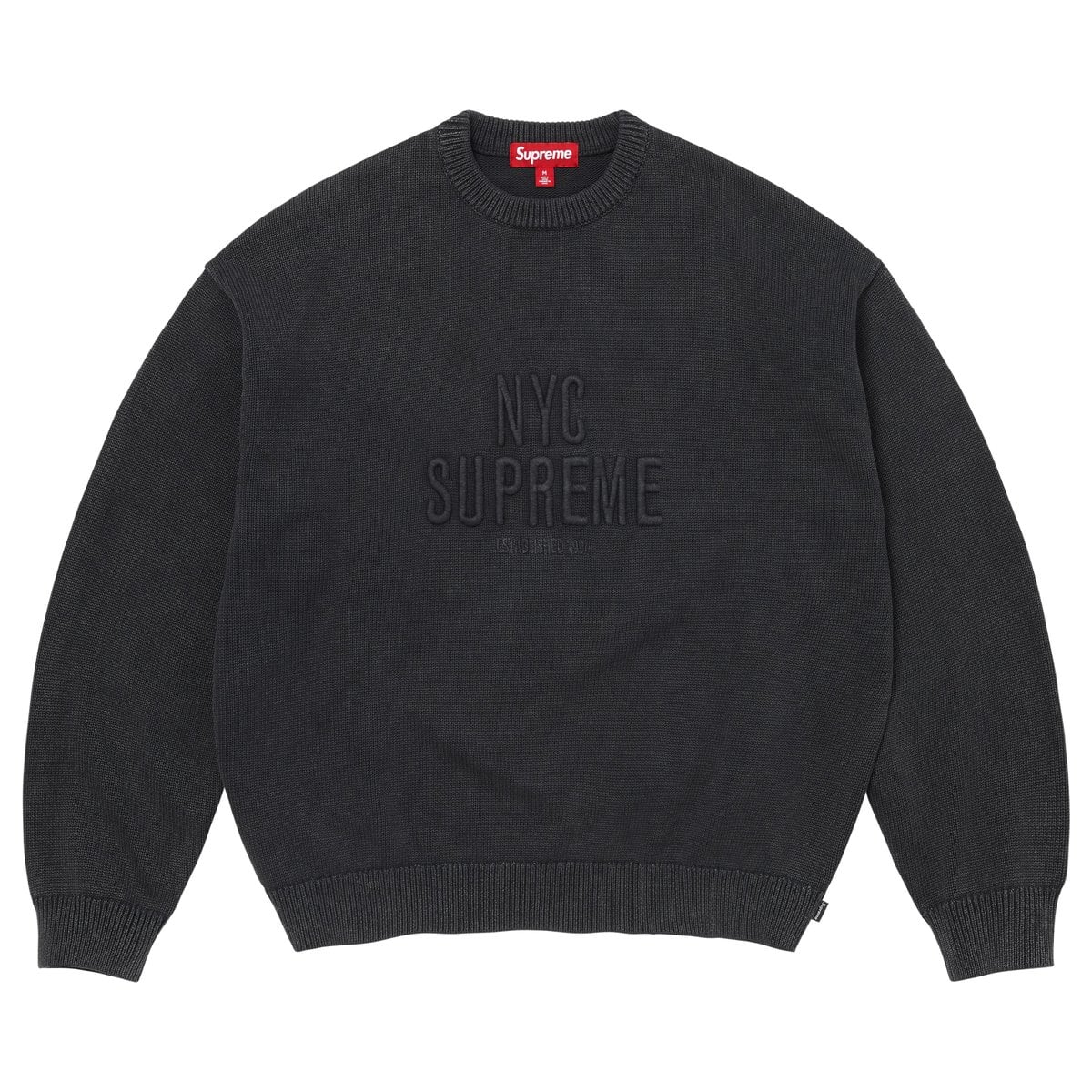 Overdyed Raised Sweater Black