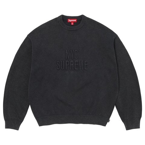 Supreme Overdyed Raised Sweater - Black