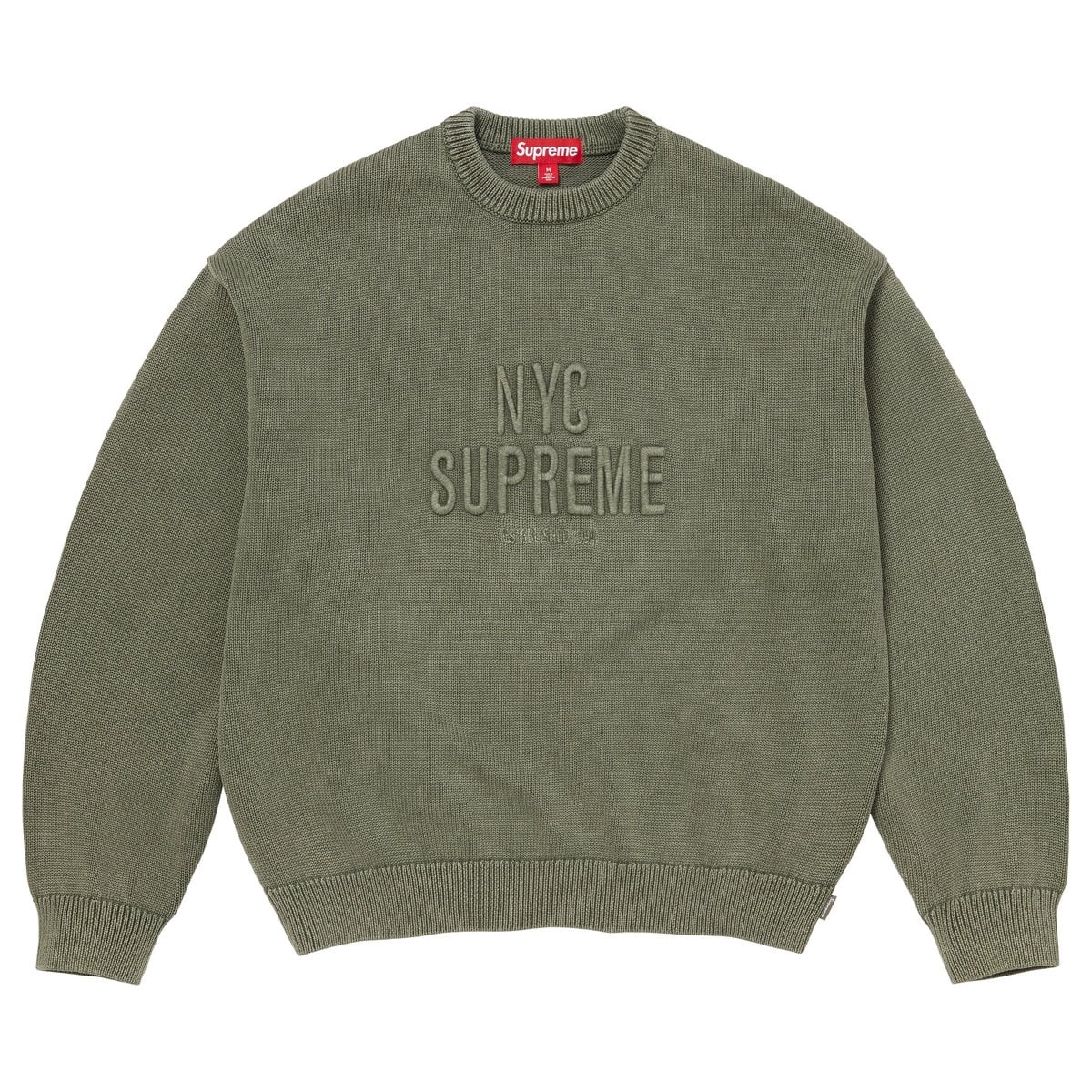 Overdyed Raised Sweater Olive