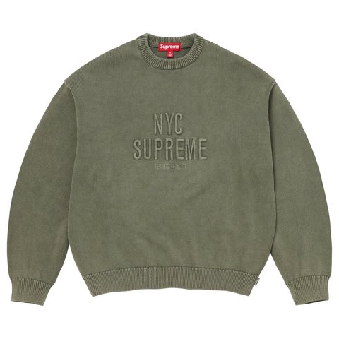 Supreme Overdyed Raised Sweater - Olive