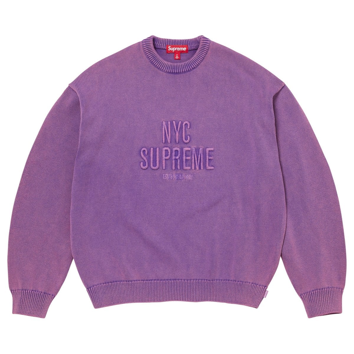 Overdyed Raised Sweater Purple