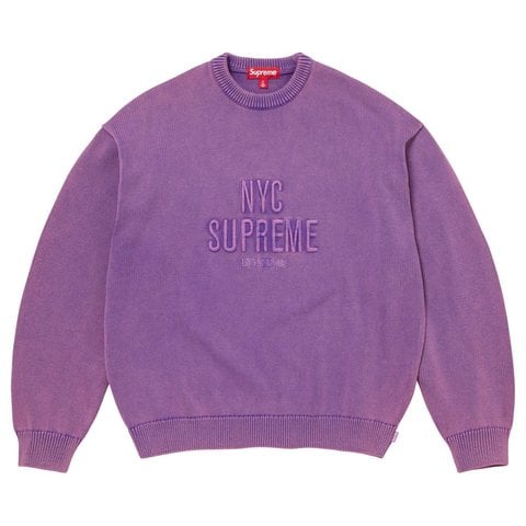 Supreme Overdyed Raised Sweater - Purple