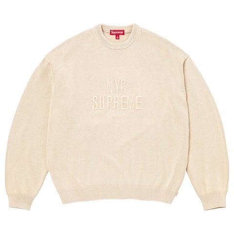 Supreme Overdyed Raised Sweater - Stone