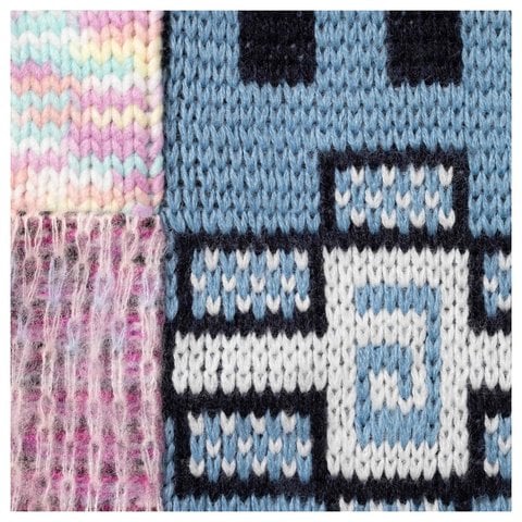 Supreme Patchwork Zip Up Hooded Sweater - Light Blue