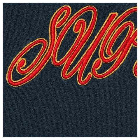 Supreme Raised Script S/S Top - Navy