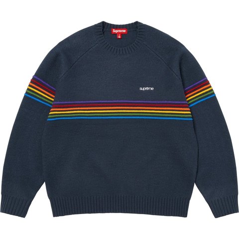 Supreme Raised Stripe Sweater - Navy