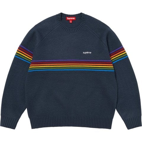 Supreme Raised Stripe Sweater - Navy