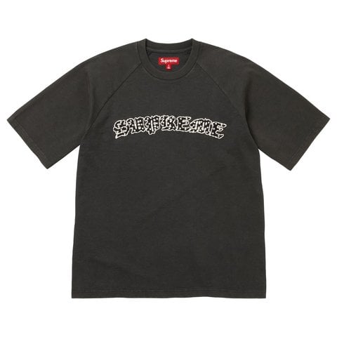 Supreme Rhinestone Raglan S/S Top - Black