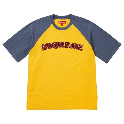 Supreme Rhinestone Raglan S/S Top - Gold