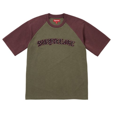 Supreme Rhinestone Raglan S/S Top - Olive