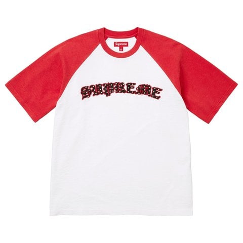 Supreme Rhinestone Raglan S/S Top - White