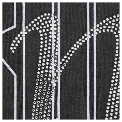 Supreme Rhinestone Script S/S Top - Black