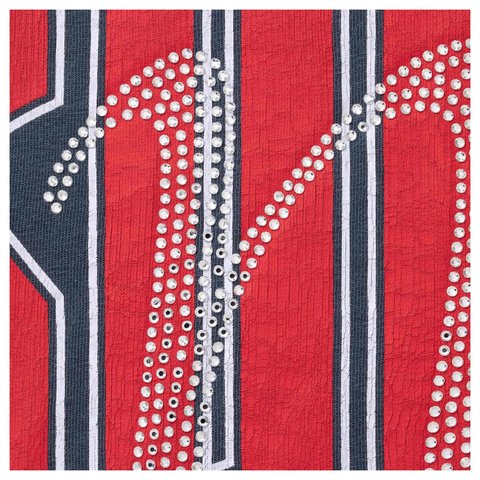 Supreme Rhinestone Script S/S Top - Navy