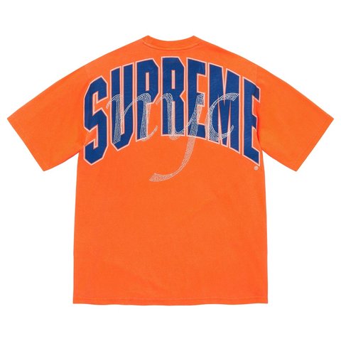 Supreme Rhinestone Script S/S Top - Orange