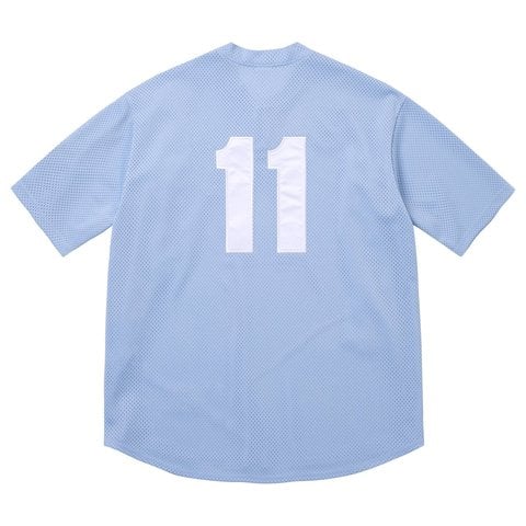 Supreme Shop S Logo Baseball Henley - Light Blue - London 