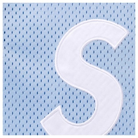 Supreme Shop S Logo Baseball Henley - Light Blue - London 