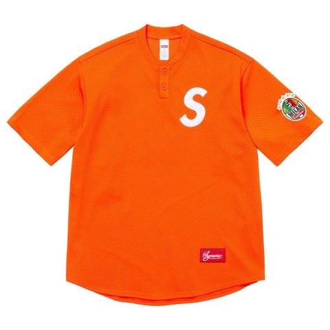 Supreme Shop S Logo Baseball Henley - Orange - Milan 