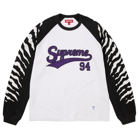 Supreme Tiger Raglan L/S Top - White