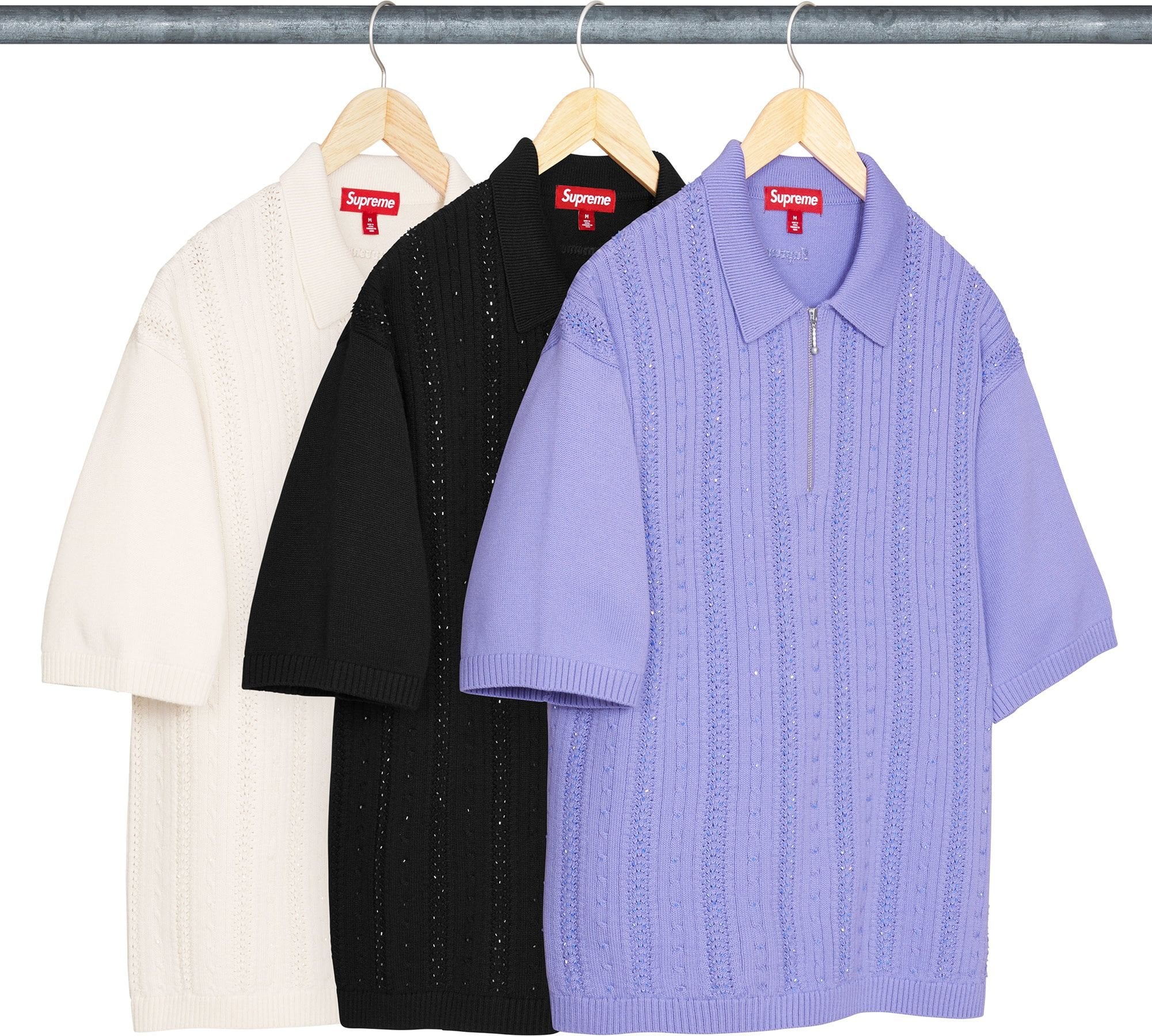 Supreme Beaded Zip Polo XLサイズ Supreme Beaded Zip Polo White Men's - SS26 - US