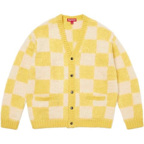 Supreme Checkerboard Cardigan - Yellow