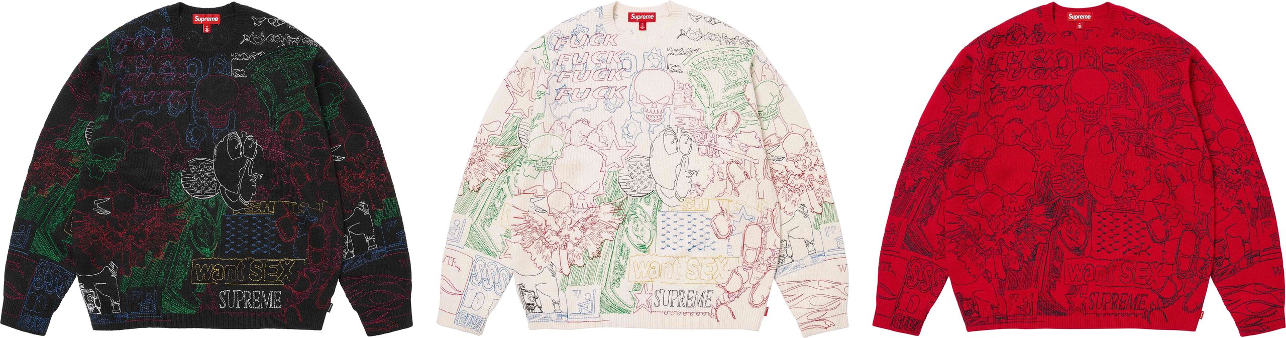 トップス Supreme Collage Embroidered Sweater S Spring/Summer 2026 Preview – Supreme