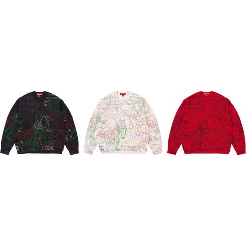 トップス Supreme Collage Embroidered Sweater M Collage Embroidered Sweater - spring/summer 2026 - Supreme