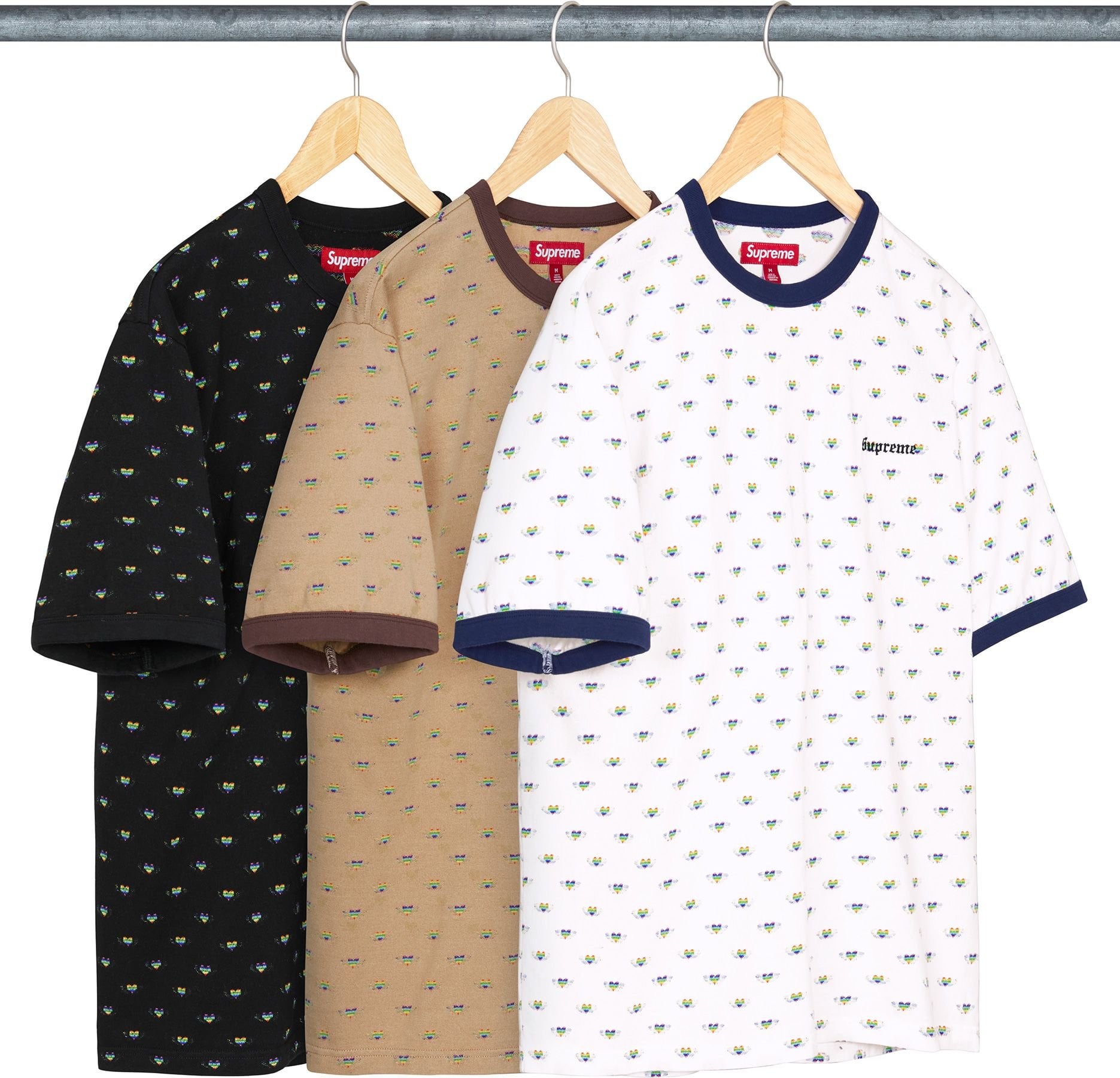 Hearts Intarsia Ringer Tee - spring/summer 2026 - Supreme