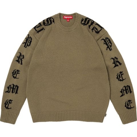 Supreme Old English Sleeves Sweater - Olive