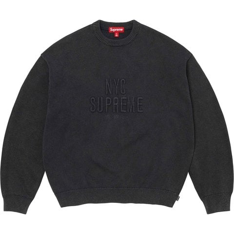 Supreme Overdyed Raised Sweater - Black