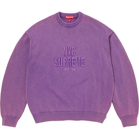 Supreme Overdyed Raised Sweater - Purple