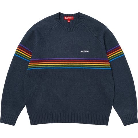 Supreme Raised Stripe Sweater - Navy