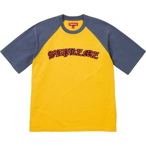 Supreme Rhinestone Raglan S/S Top - Gold
