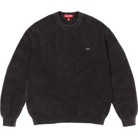 Supreme Washed Small Box Waffle Sweater - Black